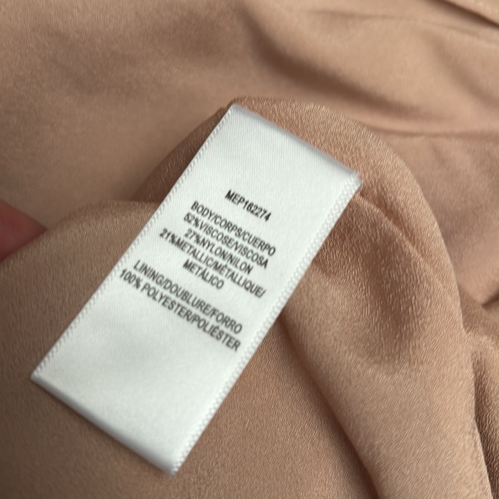 Nwt Halston Evening Collection Almond Blush Halter Gown  Maxi Dress - Picture 14 of 14